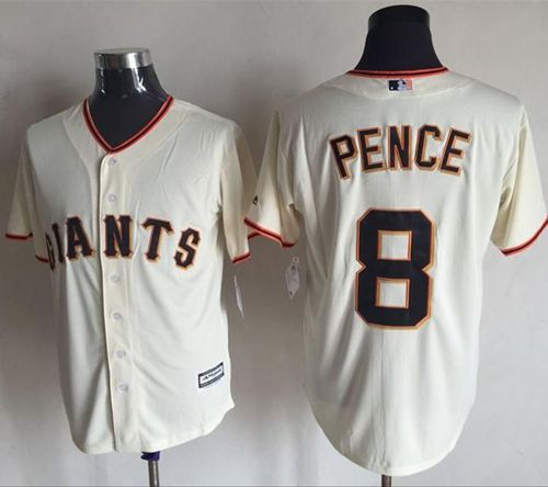 Giants #8 Hunter Pence Cream New Cool Base Stitched MLB Jersey - Click Image to Close